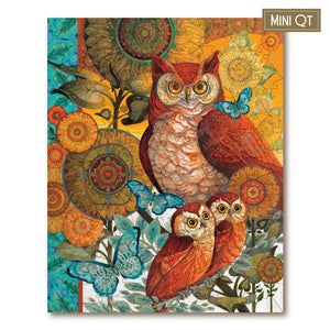 Victory Wooden Puzzles Owls In Bloom MINI QT-Goviers