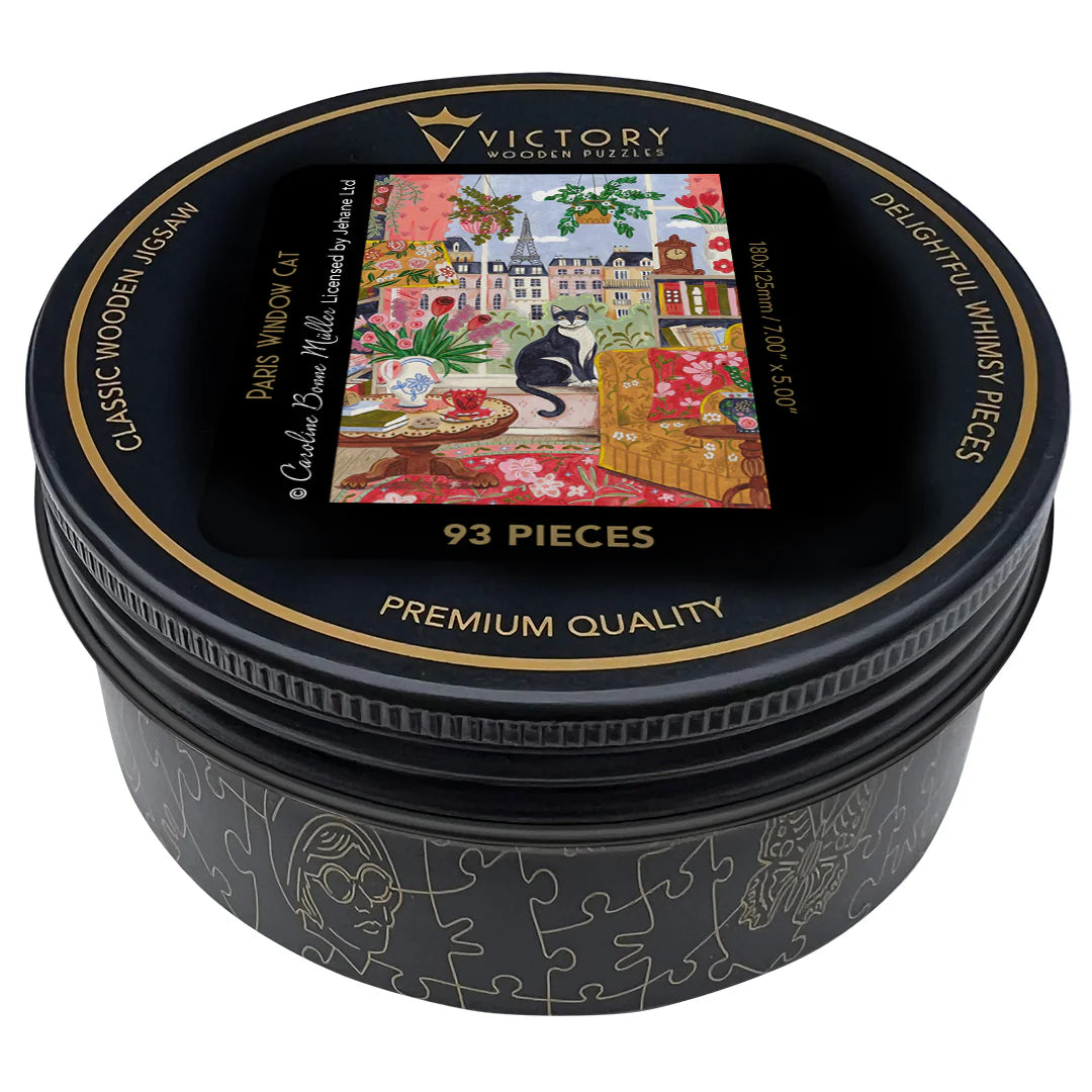 ウィクロス　ビッグ・キャット　UAR Victory Wooden Puzzles Paris Window Cat MINI QT Jigsaw - Goviers