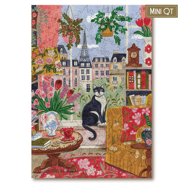 Victory Wooden Puzzles Paris Window Cat MINI QT Jigsaw - Goviers