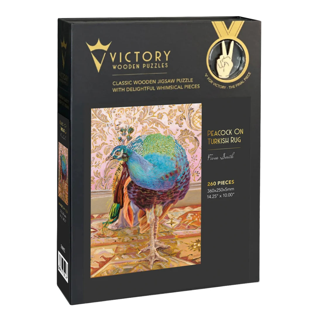 Victory Wooden Puzzles Peacock On Turkish Rug - Goviers of Sidmouth