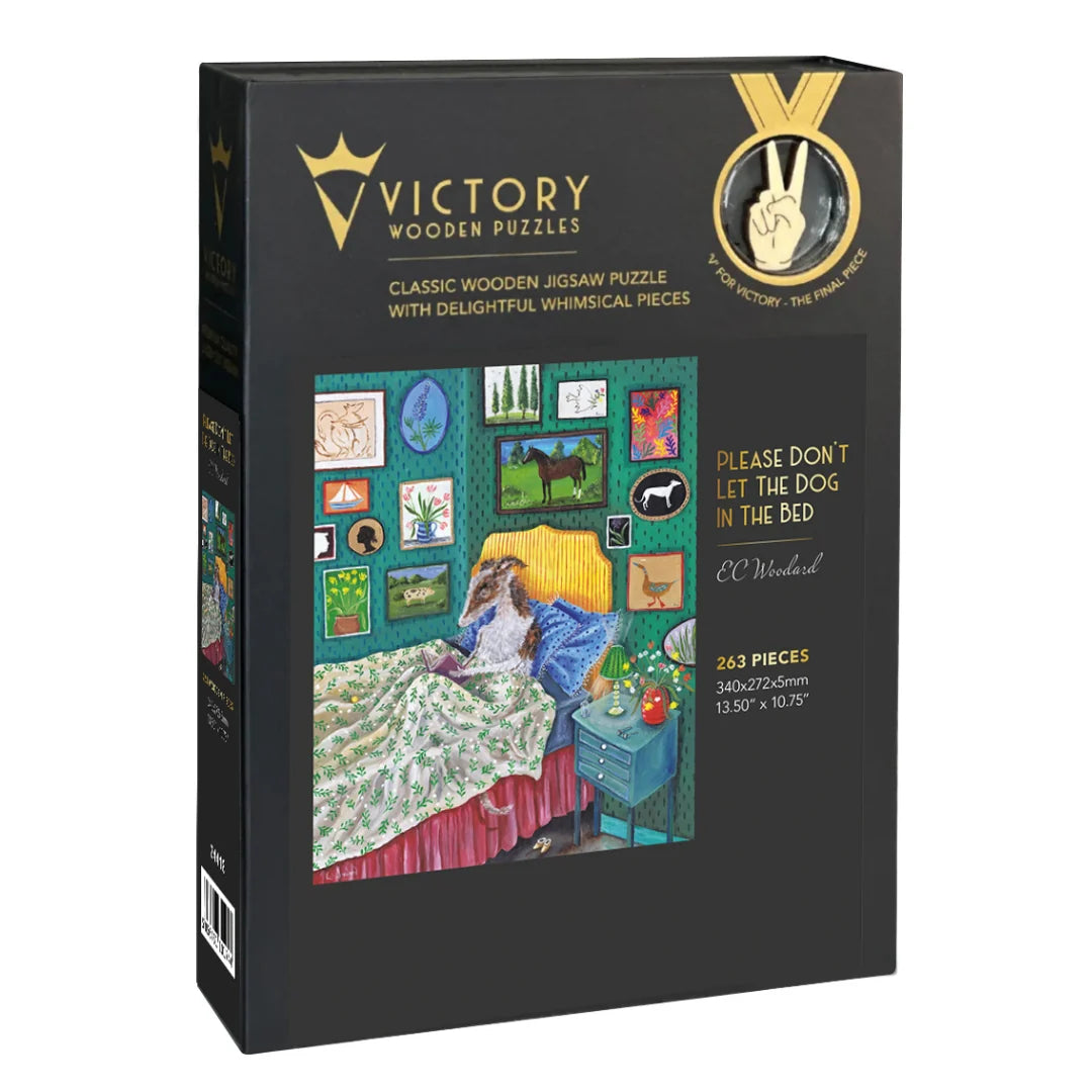 Victory Wooden Puzzles Please Don't Let The Dog In The Bed-Goviers