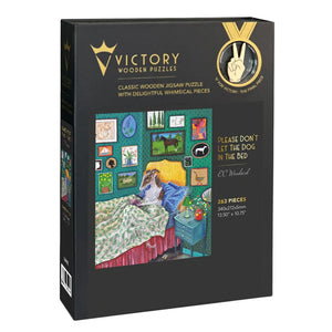 Victory Wooden Puzzles Please Don't Let The Dog In The Bed-Goviers