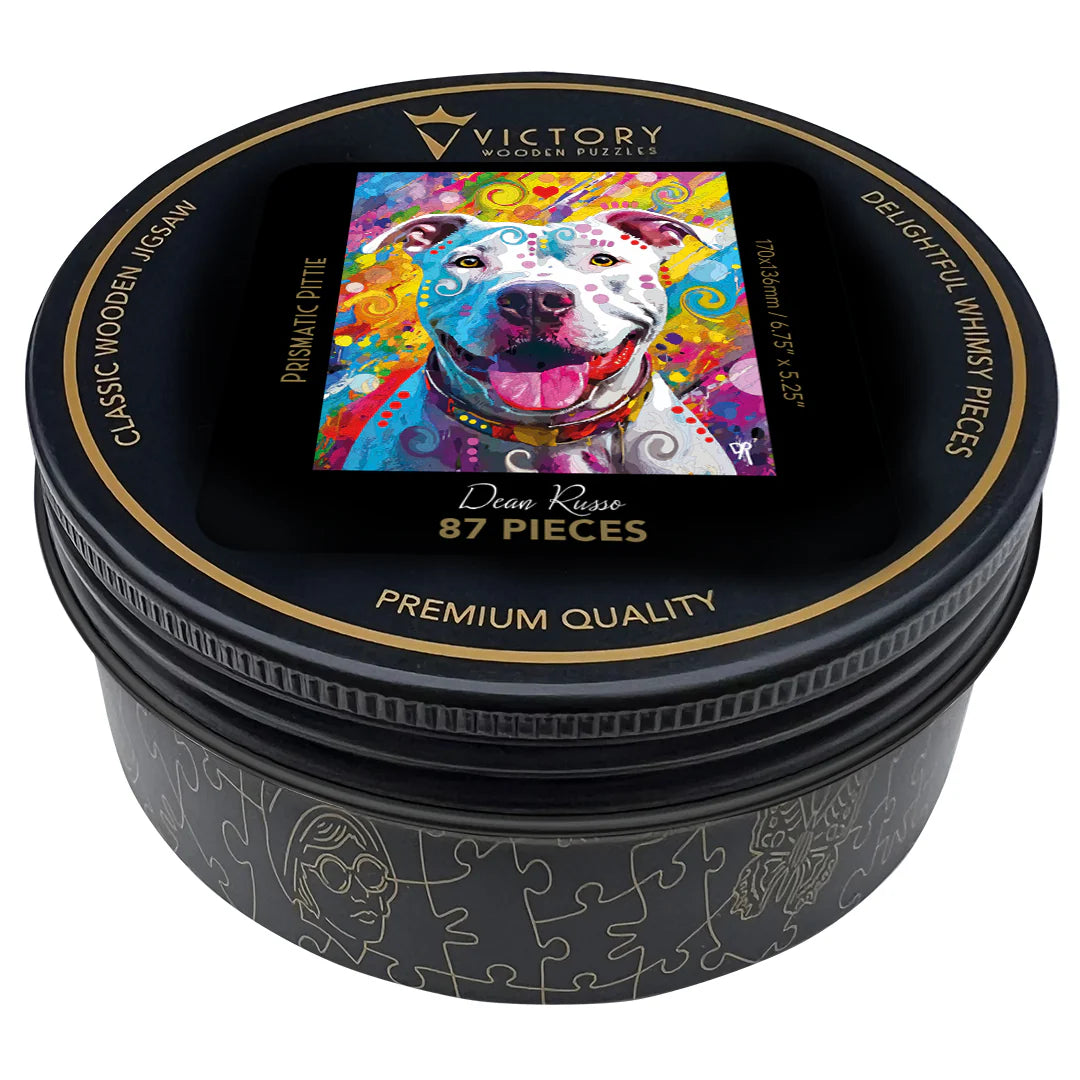 Victory Wooden Puzzles Prismatic Pittie MINI QT Jigsaw-Goviers