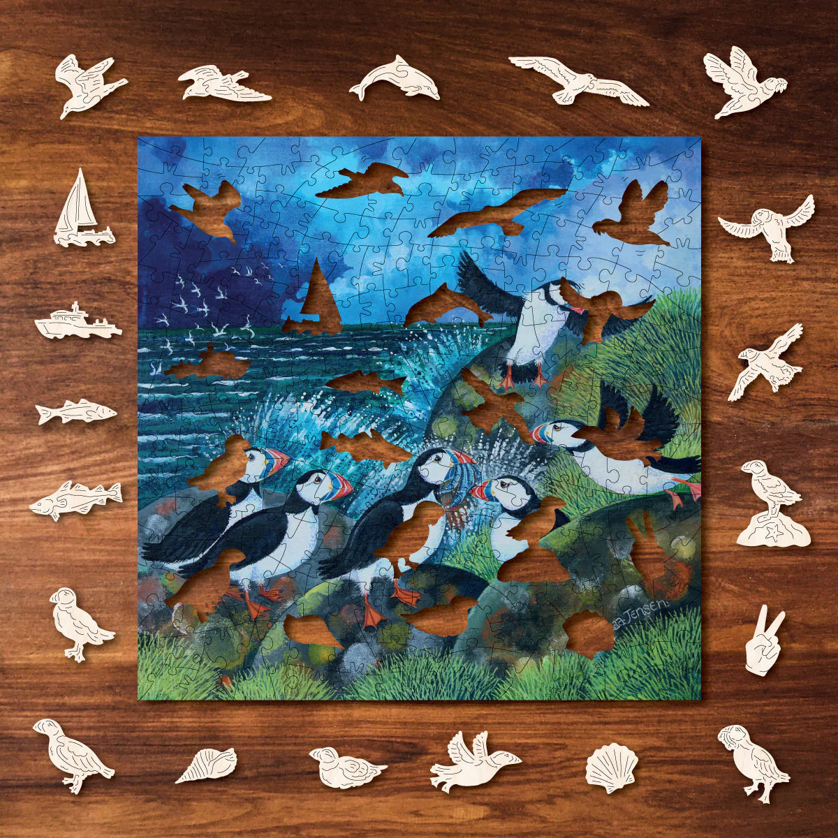 Victory Wooden Puzzles Puffins Puzzle-Goviers