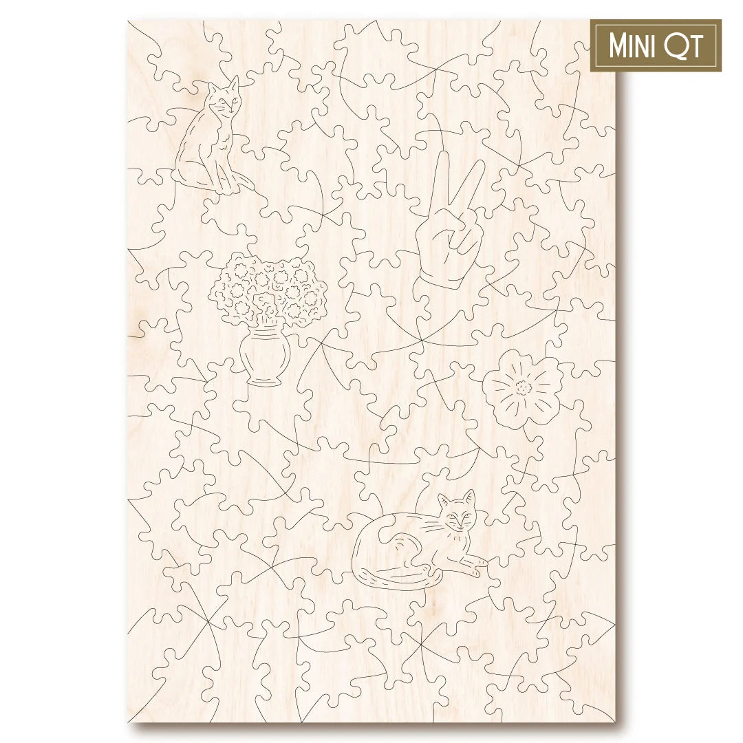 Victory Wooden Puzzles Serene Bedroom Catnap MINI QT Jigsaw-Goviers