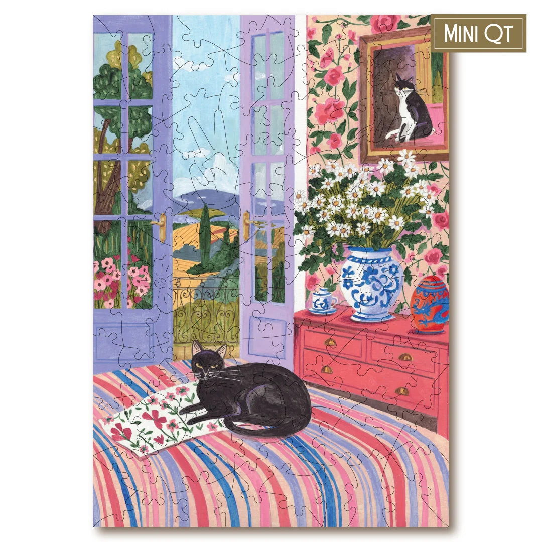 Victory Wooden Puzzles Serene Bedroom Catnap MINI QT Jigsaw-Goviers