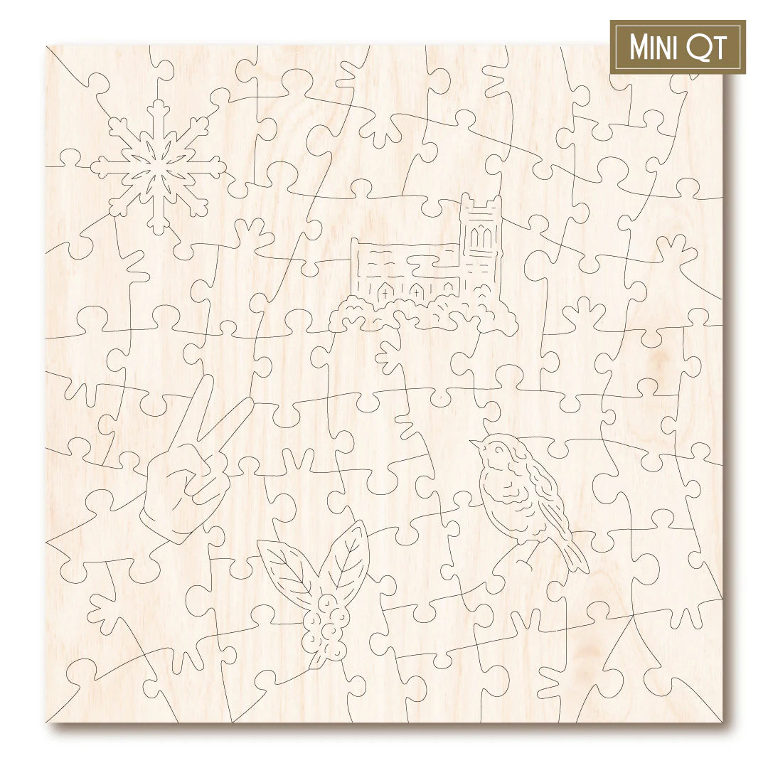 Victory Wooden Puzzles Snow Scene with Robins Mini QT-Goviers