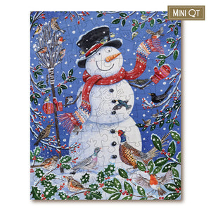 Victory Wooden Puzzles Snowman and Winter Birds Mini QT-Goviers
