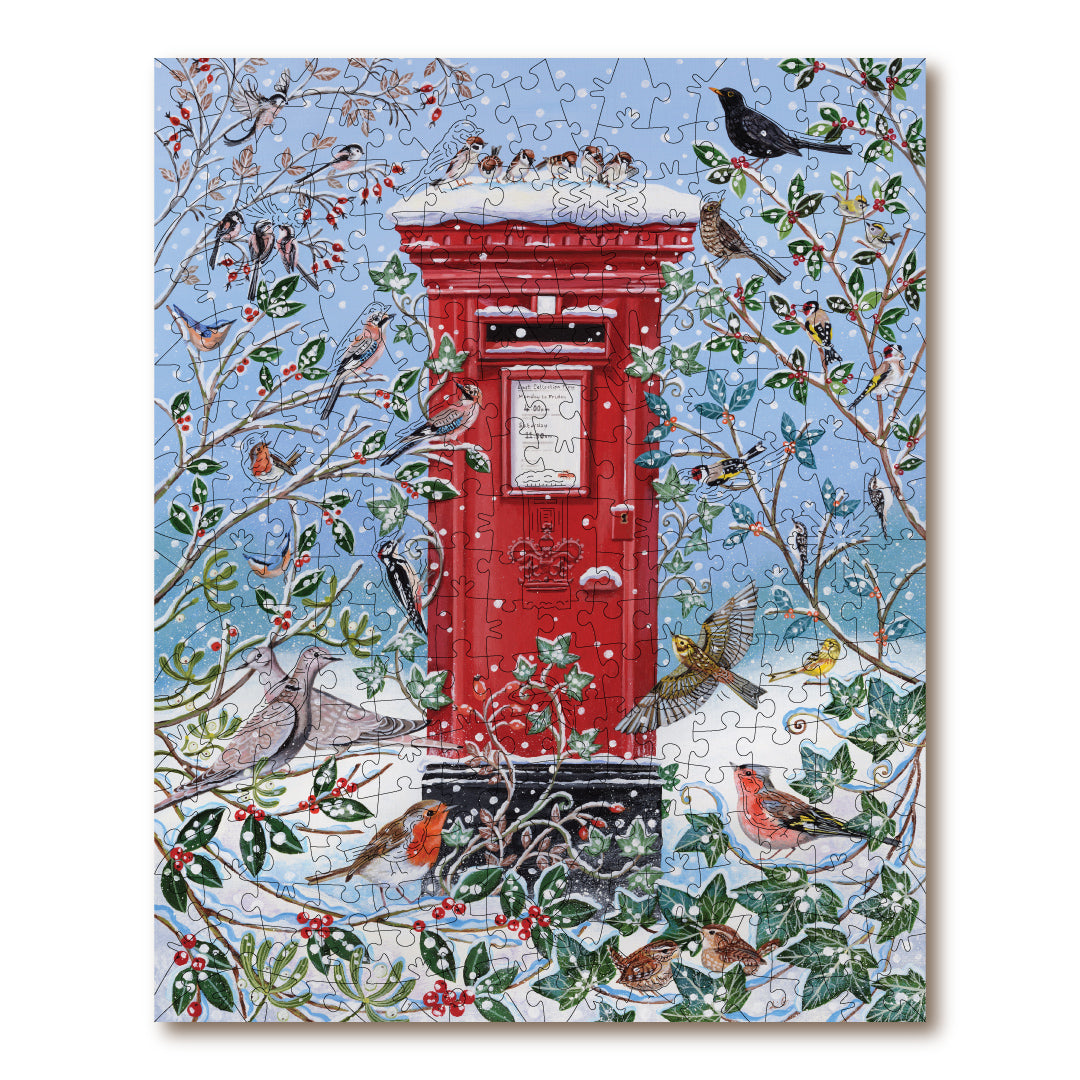Victory Wooden Puzzles Snowy Post Box-Goviers
