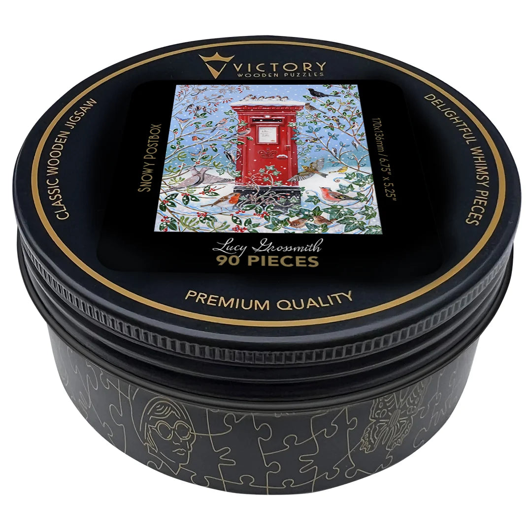Victory Wooden Puzzles Snowy Postbox MINI QT-Goviers