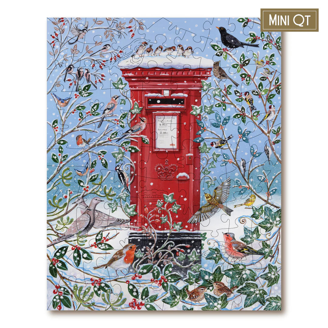 Victory Wooden Puzzles Snowy Postbox MINI QT-Goviers