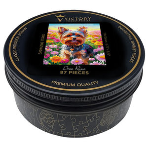 Victory Wooden Puzzles Springtime Yorkie MINI QT-Goviers