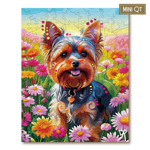 Victory Wooden Puzzles Springtime Yorkie MINI QT Jigsaw-Goviers