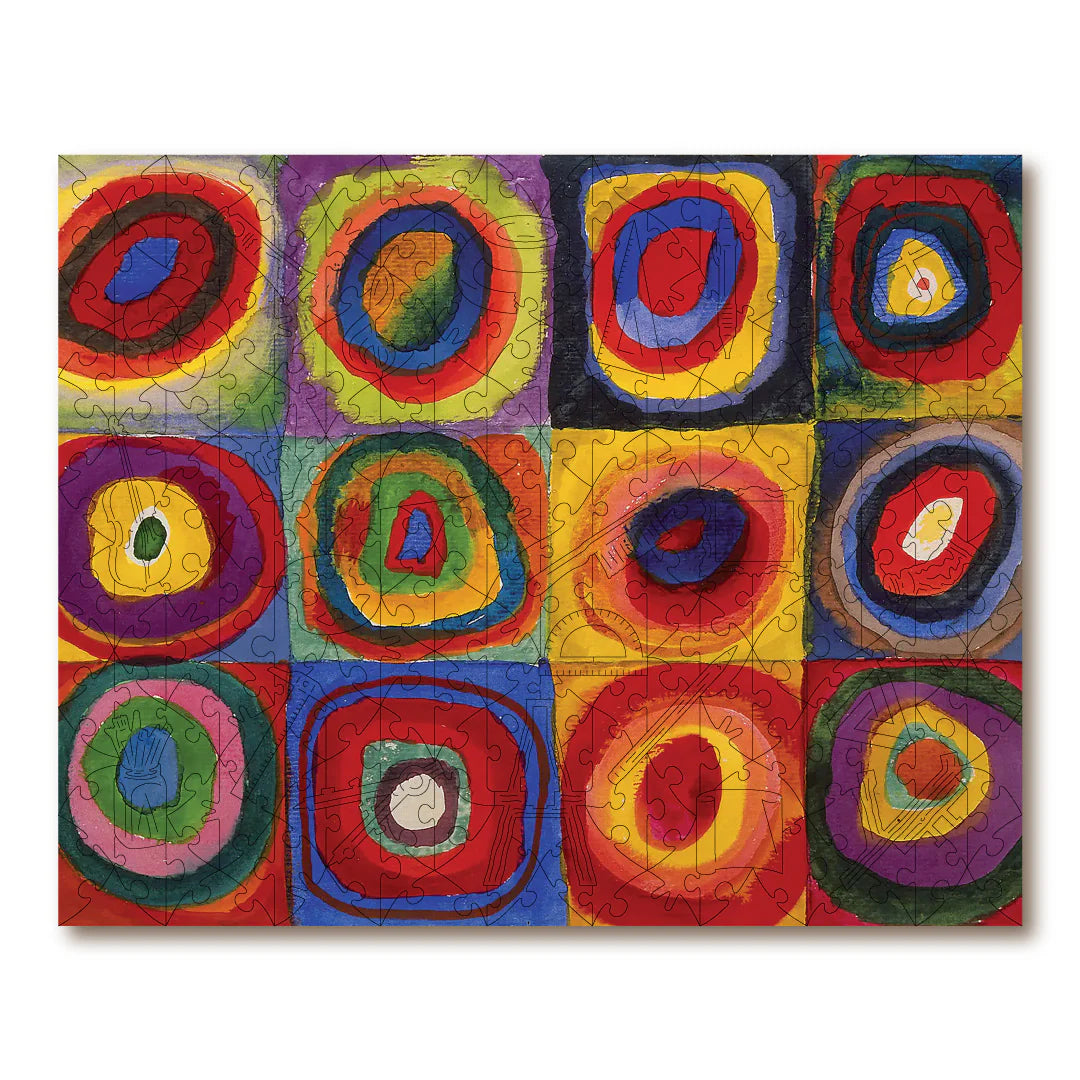 Victory Wooden Puzzles Squares With Concentric Circles (Colour Study)-Goviers