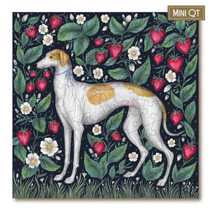 Victory Wooden Puzzles Strawberry Garden Lurcher MINI QT Jigsaw