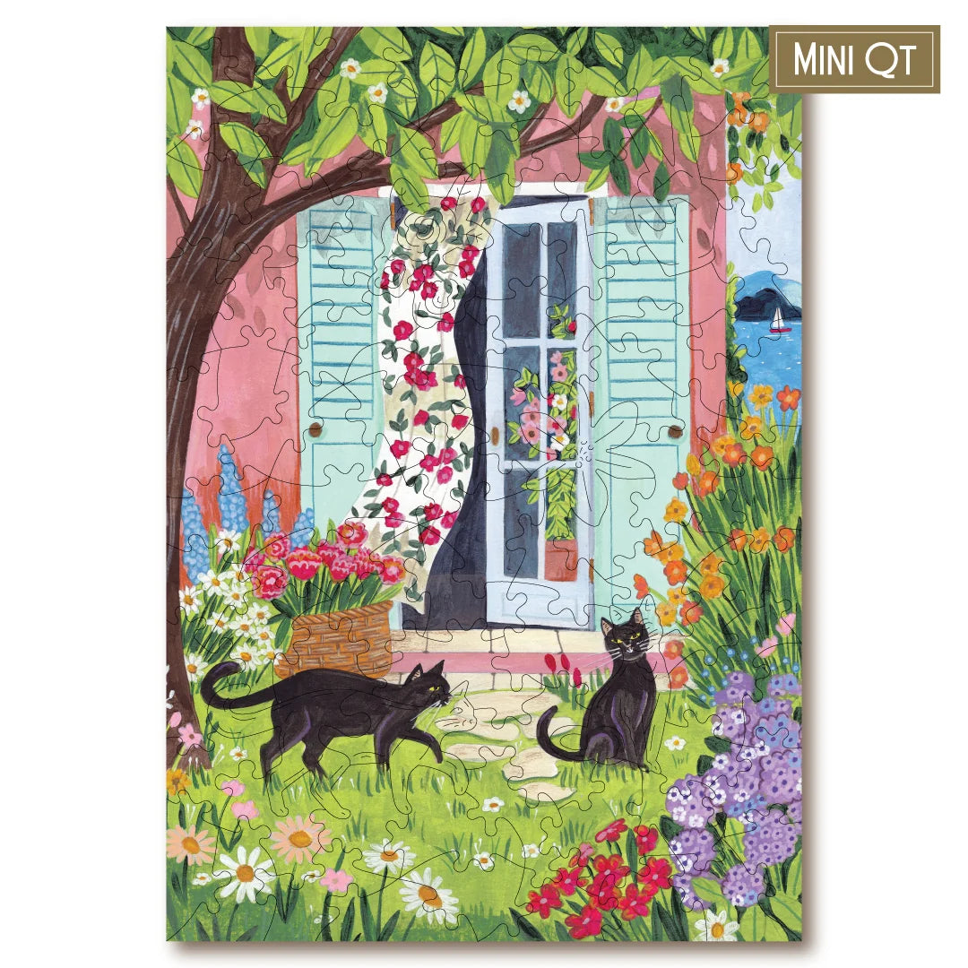 Victory Wooden Puzzles Summer Garden Cats MINI QT Jigsaw-Goviers