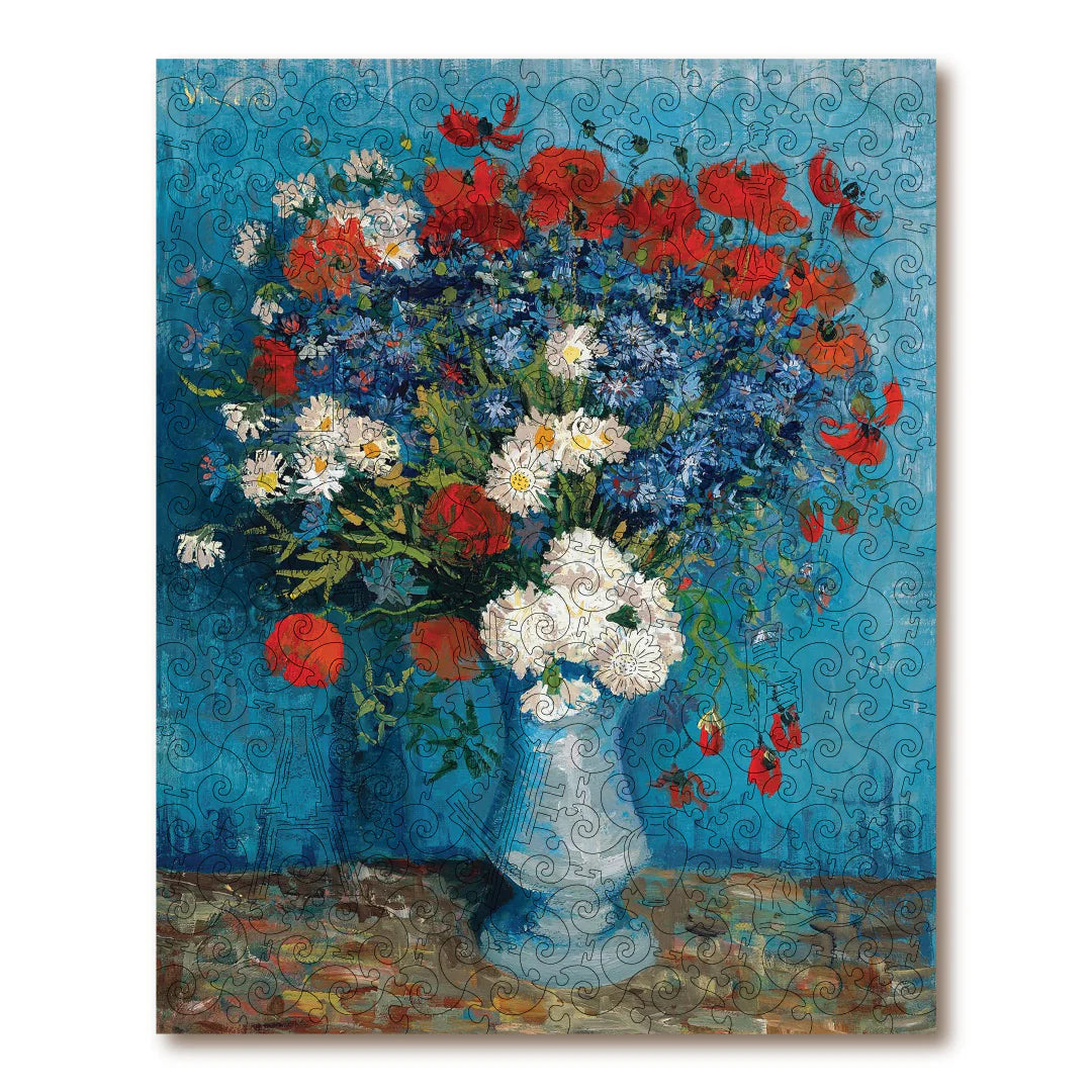 Victory Wooden Puzzles Vase With Cornflowers And Poppies-Goviers