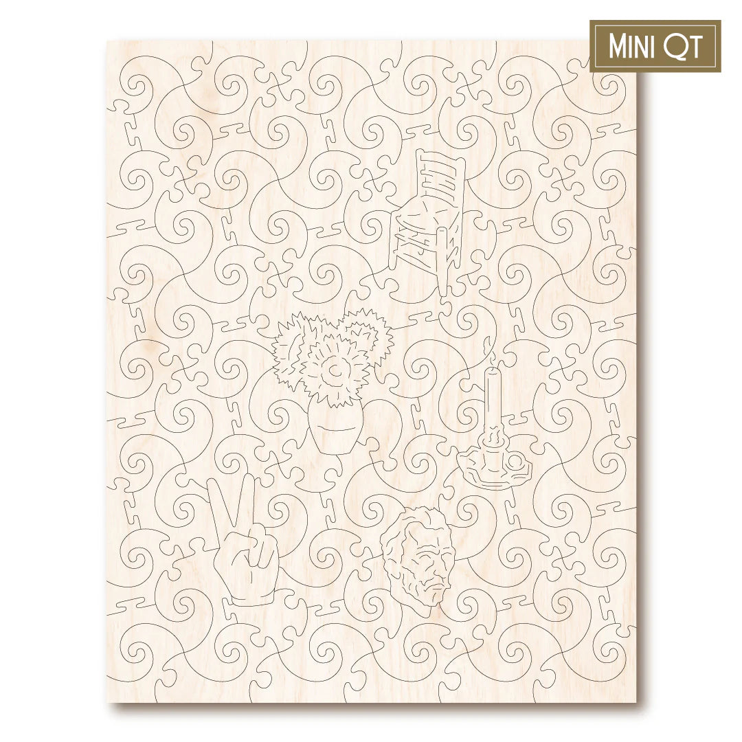 Victory Wooden Puzzles Vase With Cornflowers & Poppies Mini QT-Goviers