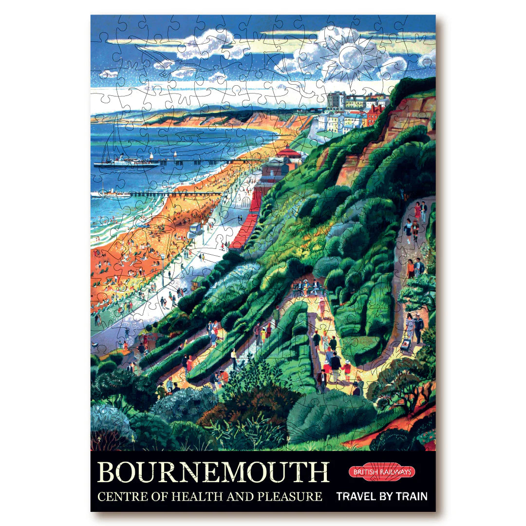 Victory Wooden Puzzles Vintage Poster - Bournemouth-Goviers
