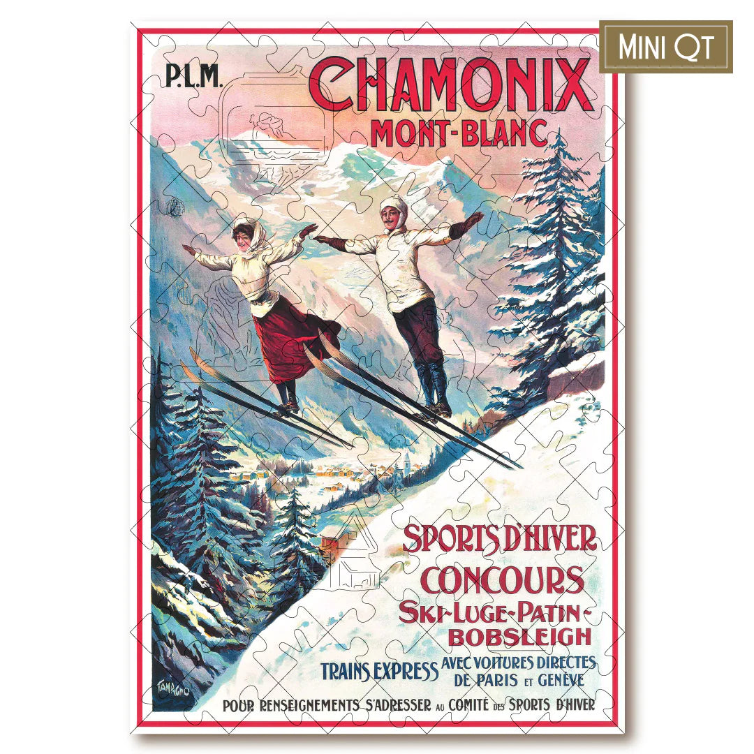 Victory Wooden Puzzles Vintage Poster - Chamonix Mini QT-Goviers
