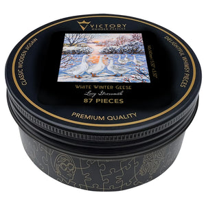 Victory Wooden Puzzles White Winter Geese Mini QT-Goviers