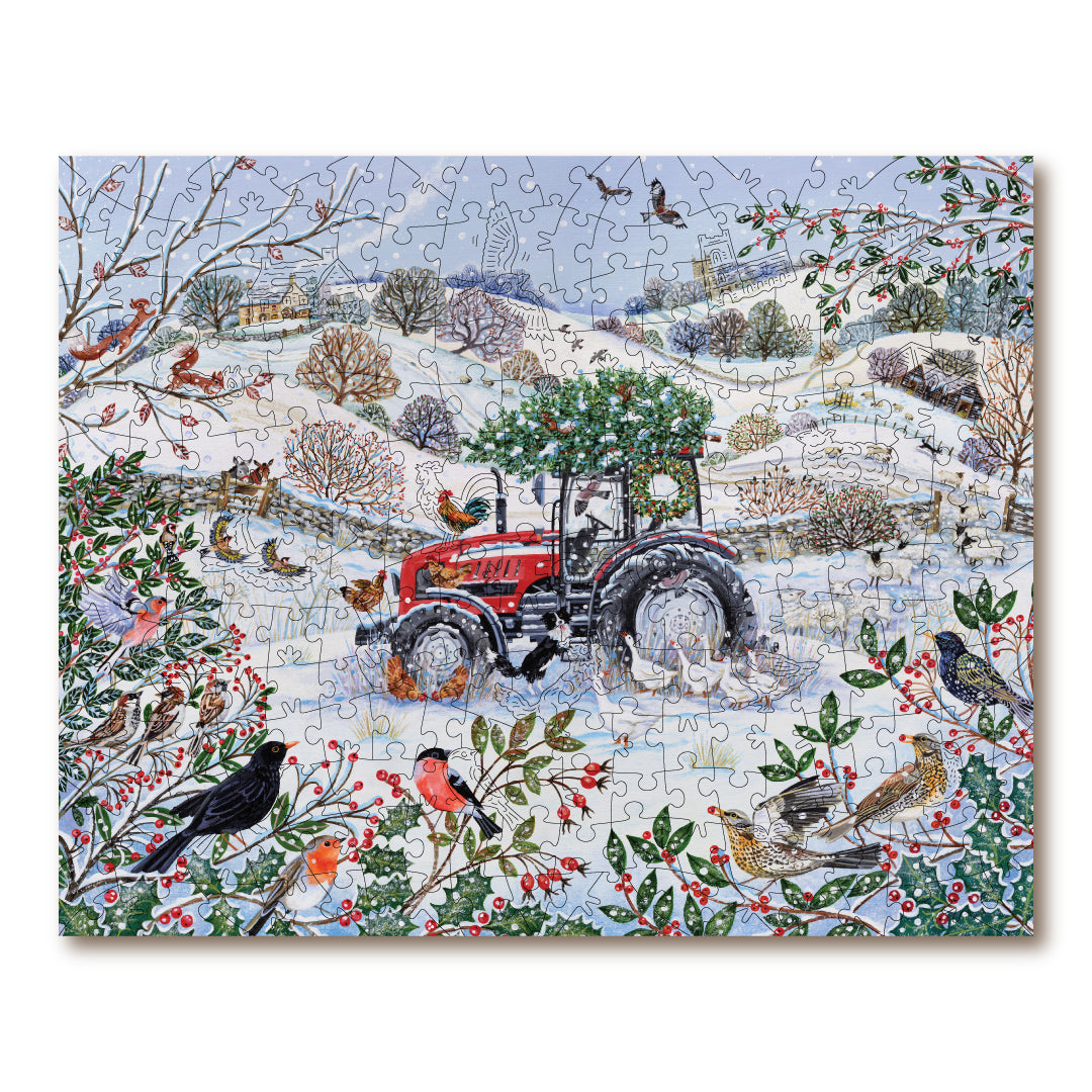 Victory Wooden Puzzles Winter Farm Scene-Goviers