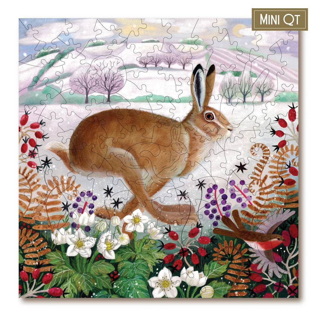 Victory Wooden Puzzles Winter Hare MINI QT Jigsaw-Goviers