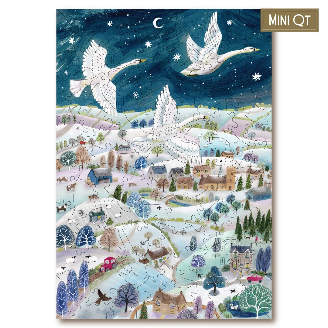 Victory Wooden Puzzles Winter Swans MINI QT Jigsaw-Goviers