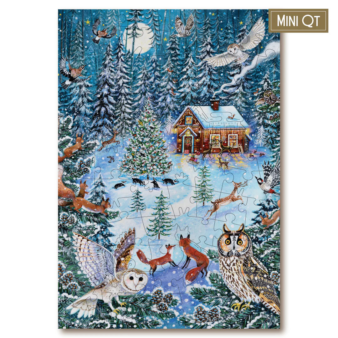 Victory Wooden Puzzles Winter Woodland Cottage MINI QT-Goviers