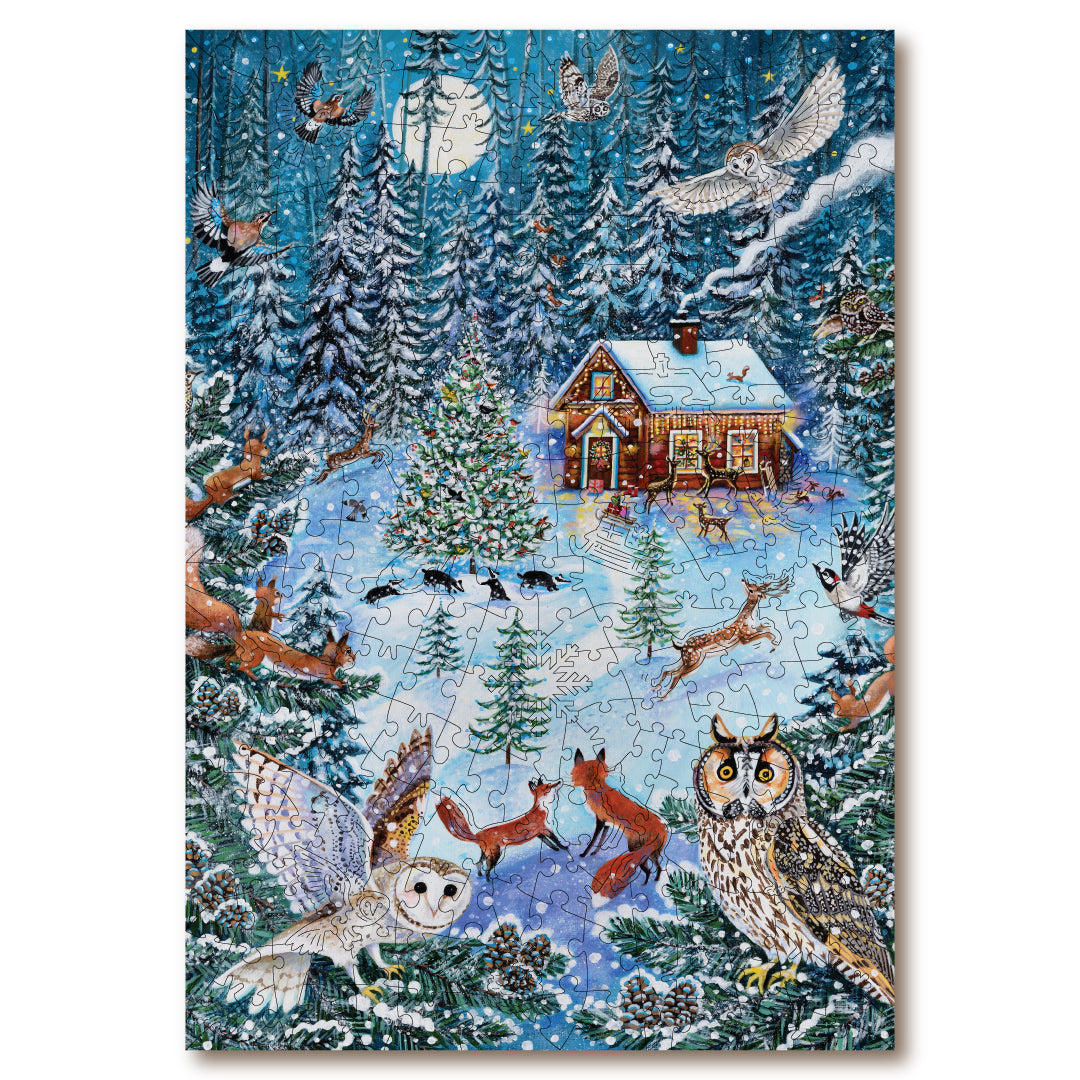 Victory Wooden Puzzles Winter Woodland Cottage-Goviers