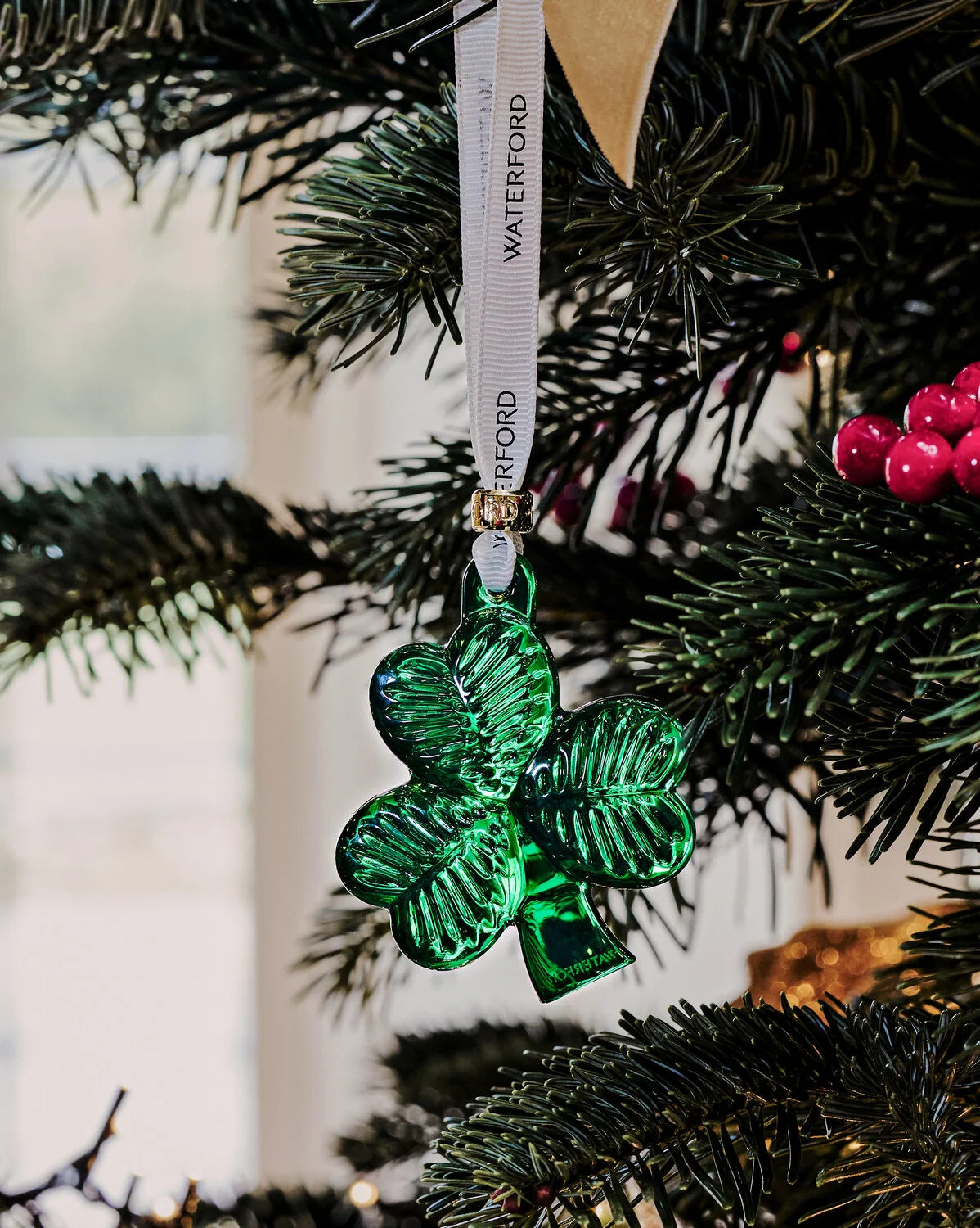 Waterford Christmas Mini Shamrock Green Ornament-Goviers