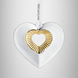 Waterford Heart With Gold Ornament-Goviers