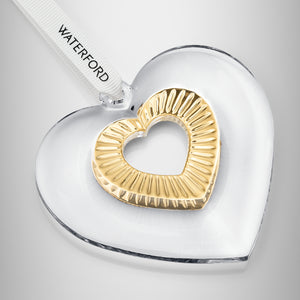 Waterford Heart With Gold Ornament-Goviers