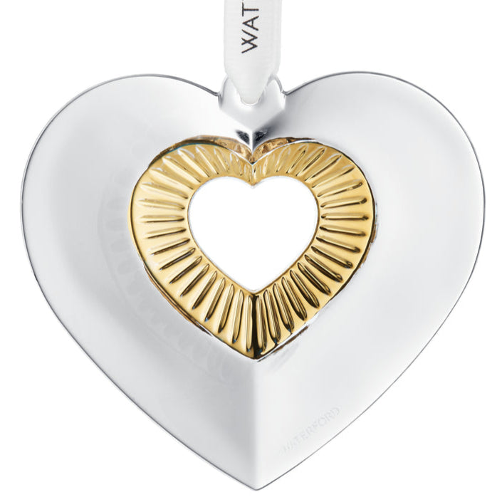 Waterford Heart With Gold Ornament-Goviers