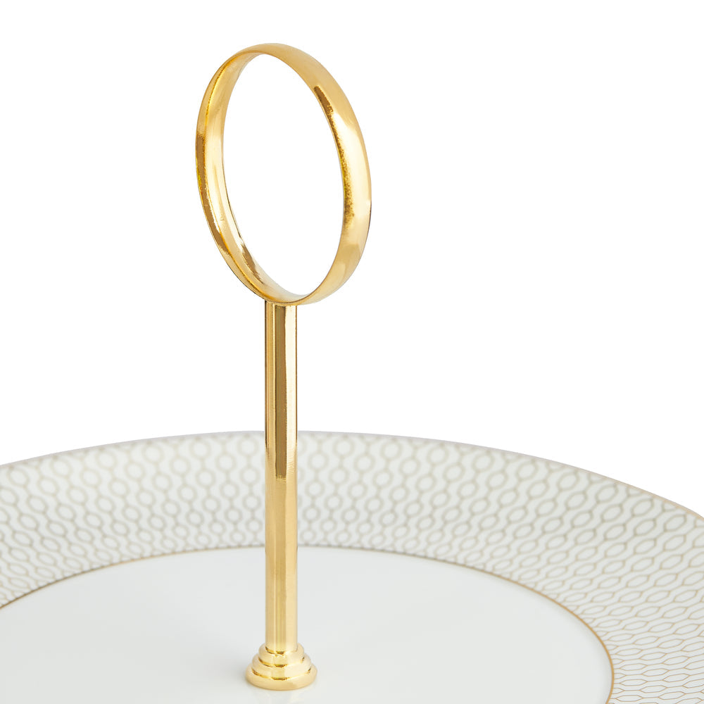 Wedgwood Gio Gold 2 Tier Cake Stand-Goviers