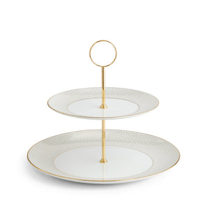 Wedgwood Gio Gold 2 Tier Cake Stand-Goviers