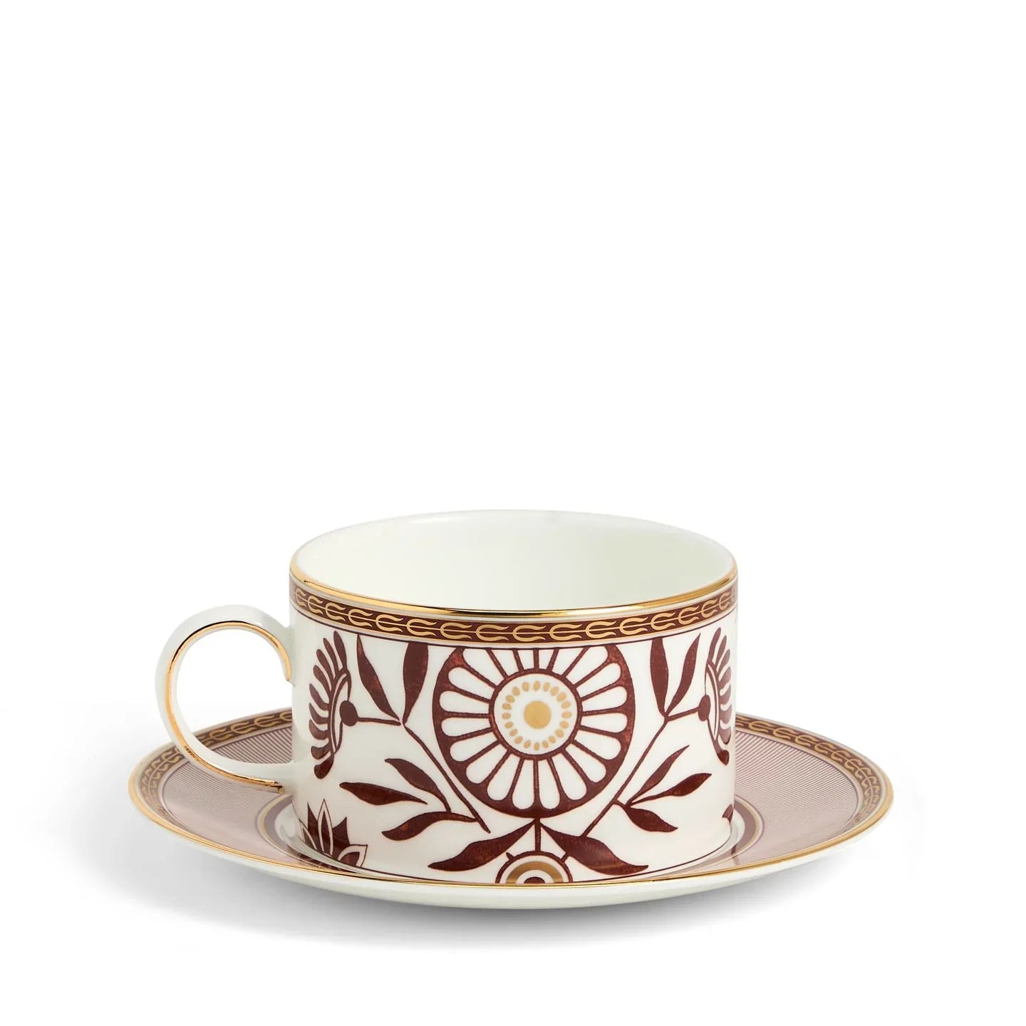 Wedgwood Red Splendour Teacup Saucer-Goviers