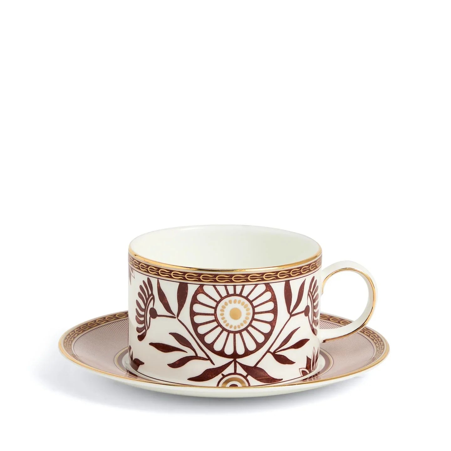 Wedgwood Red Splendour Teacup Saucer-Goviers