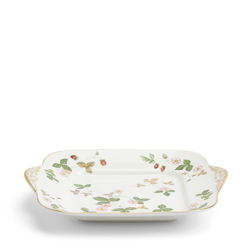 Wedgwood Wild Strawberry Square Cake Plate 27cm-Goviers