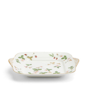 Wedgwood Wild Strawberry Square Cake Plate 27cm-Goviers