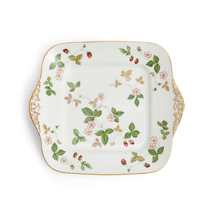 Wedgwood Wild Strawberry Square Cake Plate 27cm-Goviers