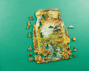 Wentworth Autumn in a Jar Wooden Puzzle - 240 Pieces-Goviers