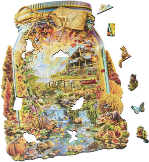 Wentworth Autumn in a Jar Wooden Puzzle - 240 Pieces-Goviers