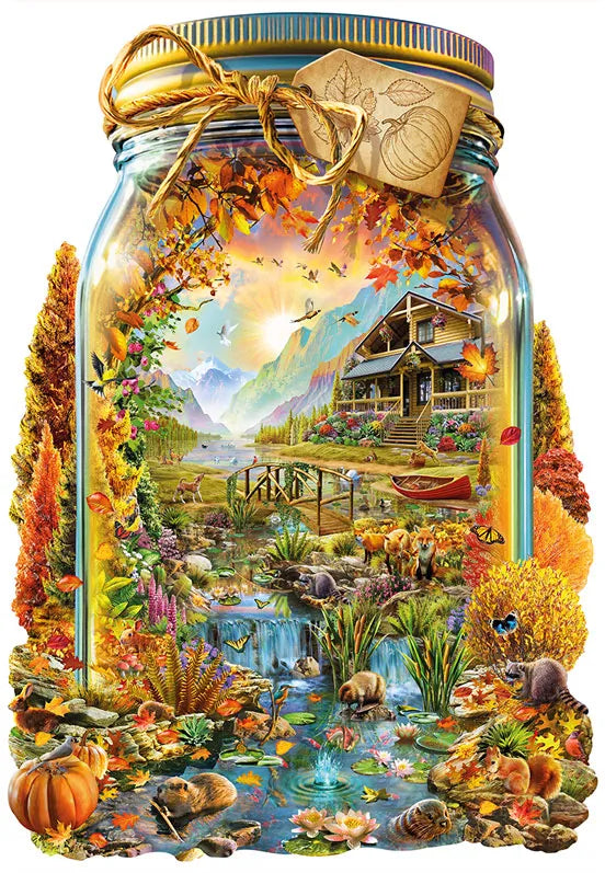 Wentworth Autumn in a Jar Wooden Puzzle - 240 Pieces-Goviers