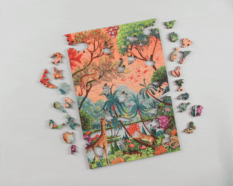 Wentworth La Jungle Aux Crocodile - Free Form Wooden Puzzle - 250 Pieces-Goviers