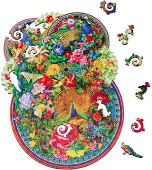 Wentworth Peacock Splendour - Vine Cut Wooden Puzzle - 210 Pieces-Goviers