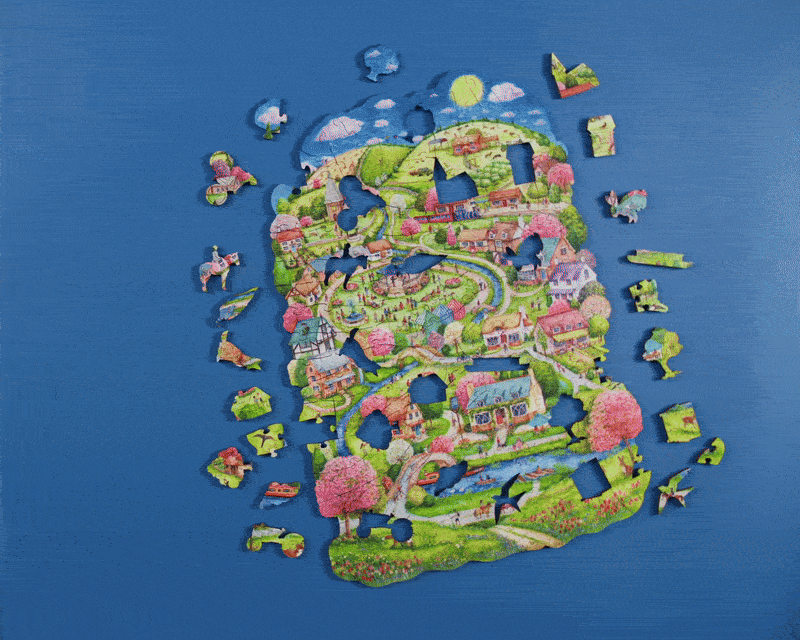 Wentworth Spring Village Wooden Puzzle - 240 Pieces-Goviers