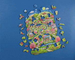 Wentworth Spring Village Wooden Puzzle - 240 Pieces-Goviers