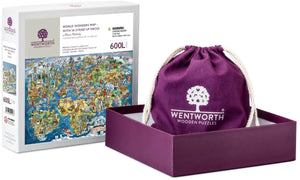 Wentworth Wonderful World Map Stand-Up Piece Wooden Puzzle - 600 Pieces-Goviers