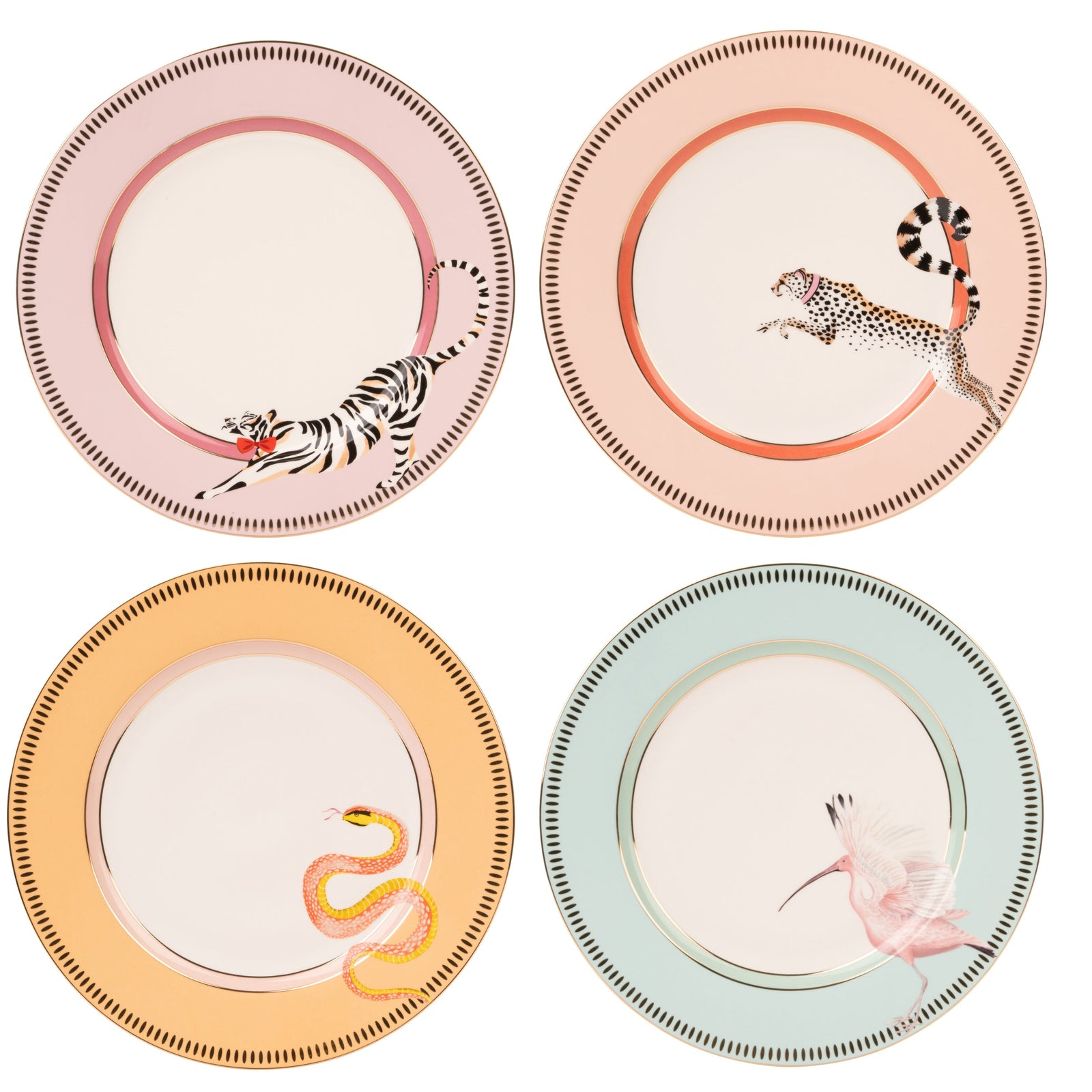 Yvonne Ellen Animal Dinner Plate Set of 4-Goviers